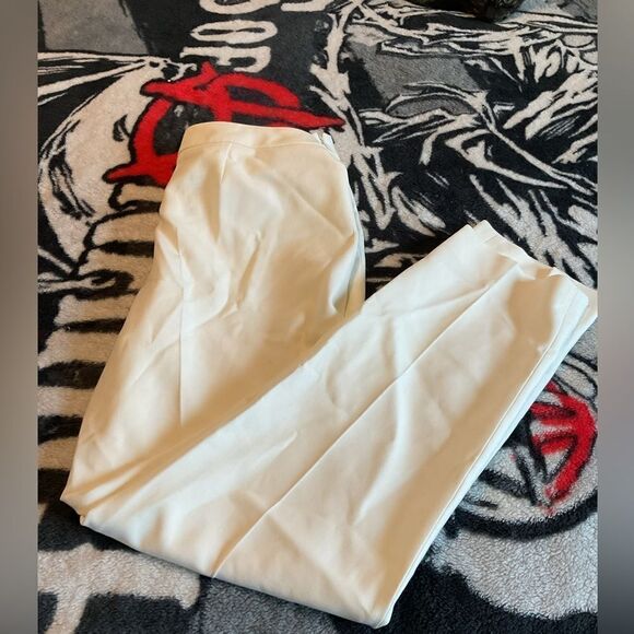 Boss Tiluna Ponte-Knit Trousers Pants Womens Size 8 White Polyester Flat Front - Picture 3 of 7